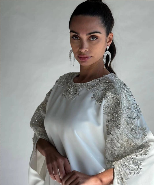 White Traditional Cape Dress