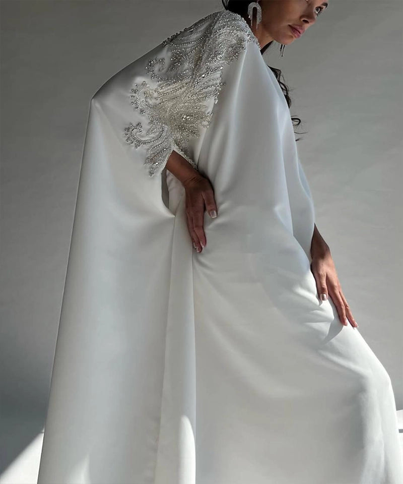 White Traditional Cape Dress