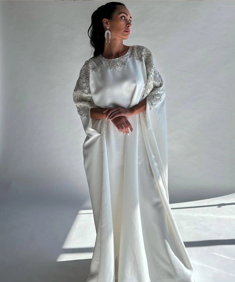 White Traditional Cape Dress