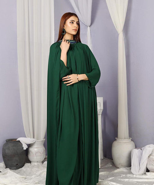 Green Bloom Cape Gown